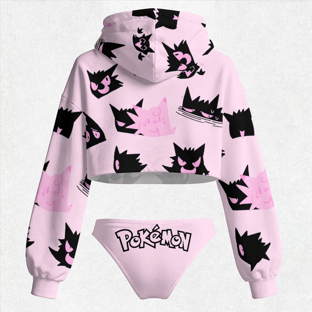 Pokémon Women's Cropped Hoodie & Thong Sets