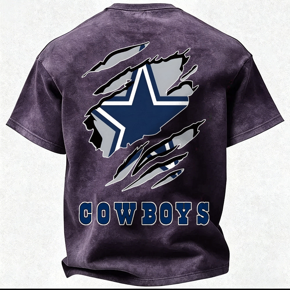 Dallas Cowboys Printed Unisex 100% Pure Cotton Washed T-Shirt