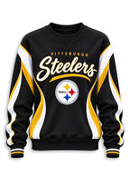 Women's Pittsburgh Steelers Crewneck Sweatshirt & Flared Pants 2 Piece Set