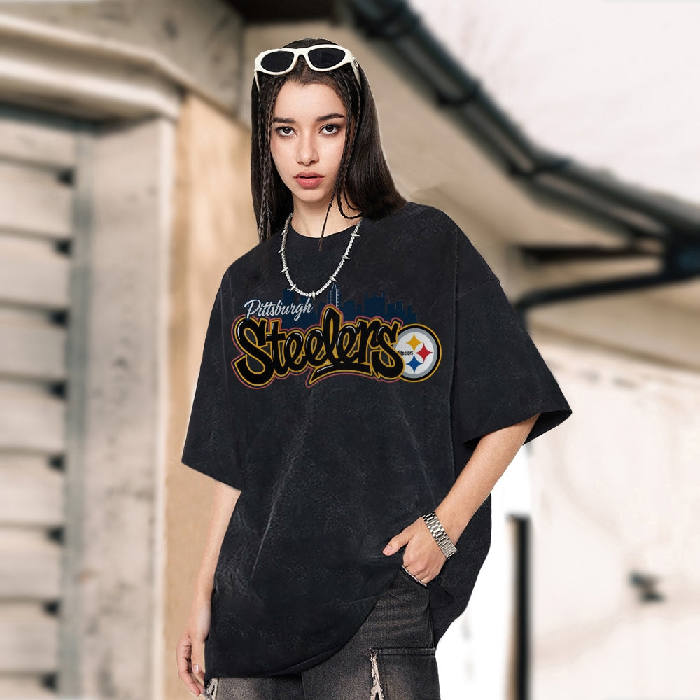 Pittsburgh Steelers Unisex Vintage Washed T-shirt
