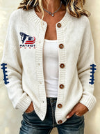 Women's Football Match Day Printed Knitted Cardigan