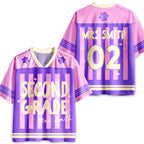 Personalized Grade And Name Preppy Stripes Teacher Mesh Jersey