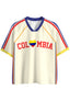 I Love Colombia Flag Heart Mesh Jersey Shirts