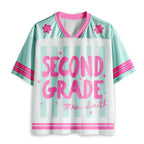 Personalized Grade And Name Preppy Stripes Teacher Mesh Jersey