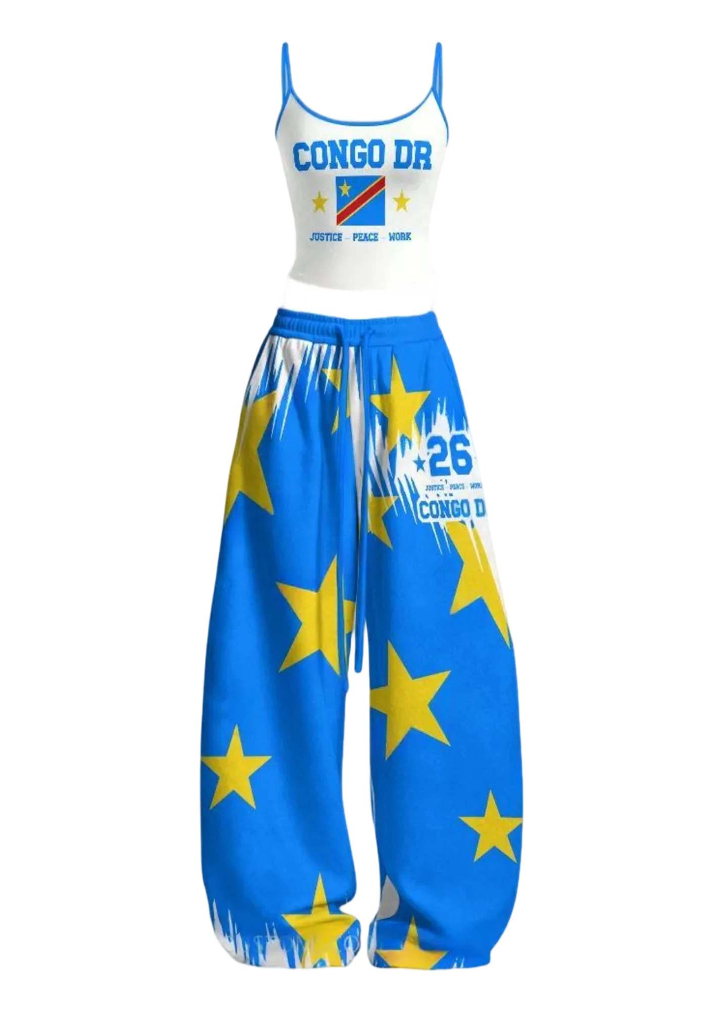 Blue Star Congo Tops & Elasticated Trousers Two-Piece Set