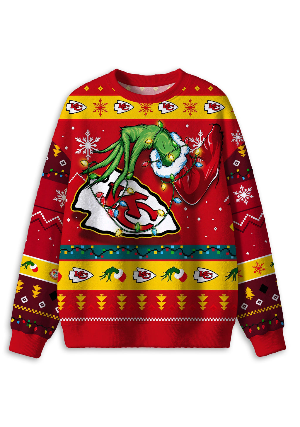 Grinch Stealing Kansas City Chiefs Logo Ugly Christmas Sweatshirt