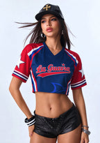 La Guaira Venezuelan Baseball Game Day Cropped Jersey Shirt