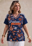 Women's Chicago Bears Floral V-Neck T Shirt