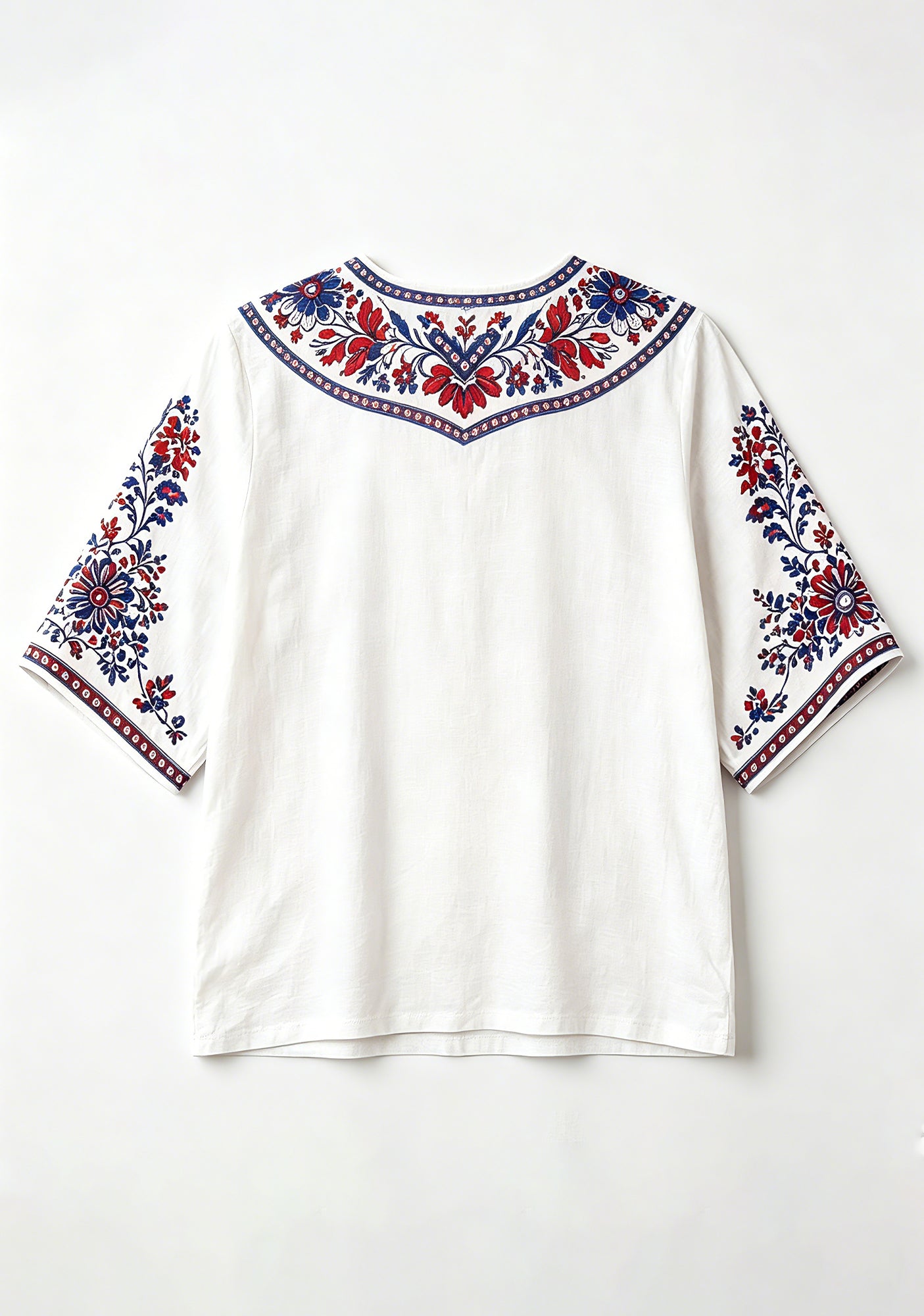 Boho Floral Buffalo Bills V-Neck Blouse