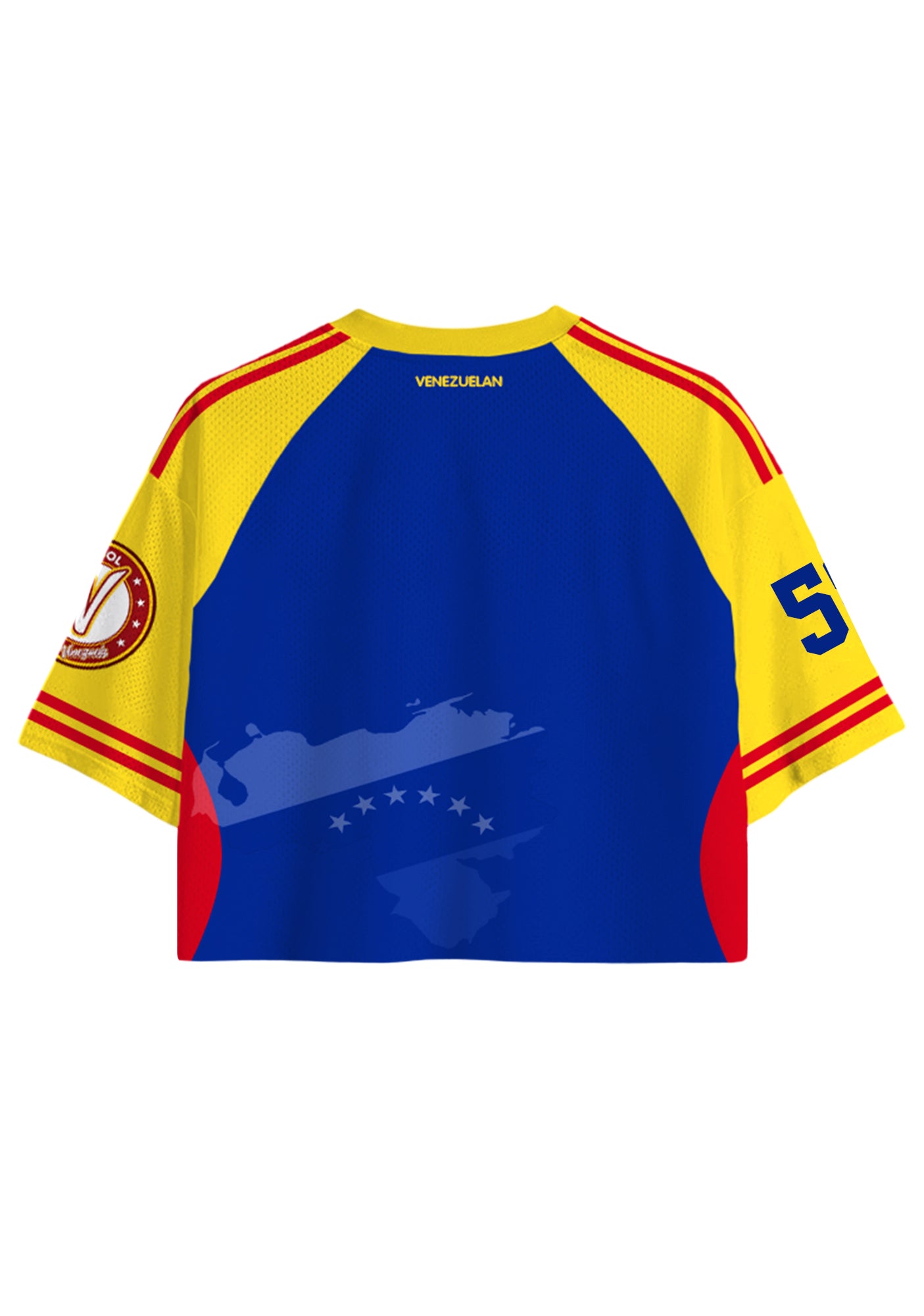 Venezuela National Flag Map Graphic Cropped Jersey Shirt Secondary image