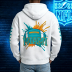 Miami Dolphins | Premium NFL Waffle Zipper Long Sleeve Hooded Sweatshirt HI