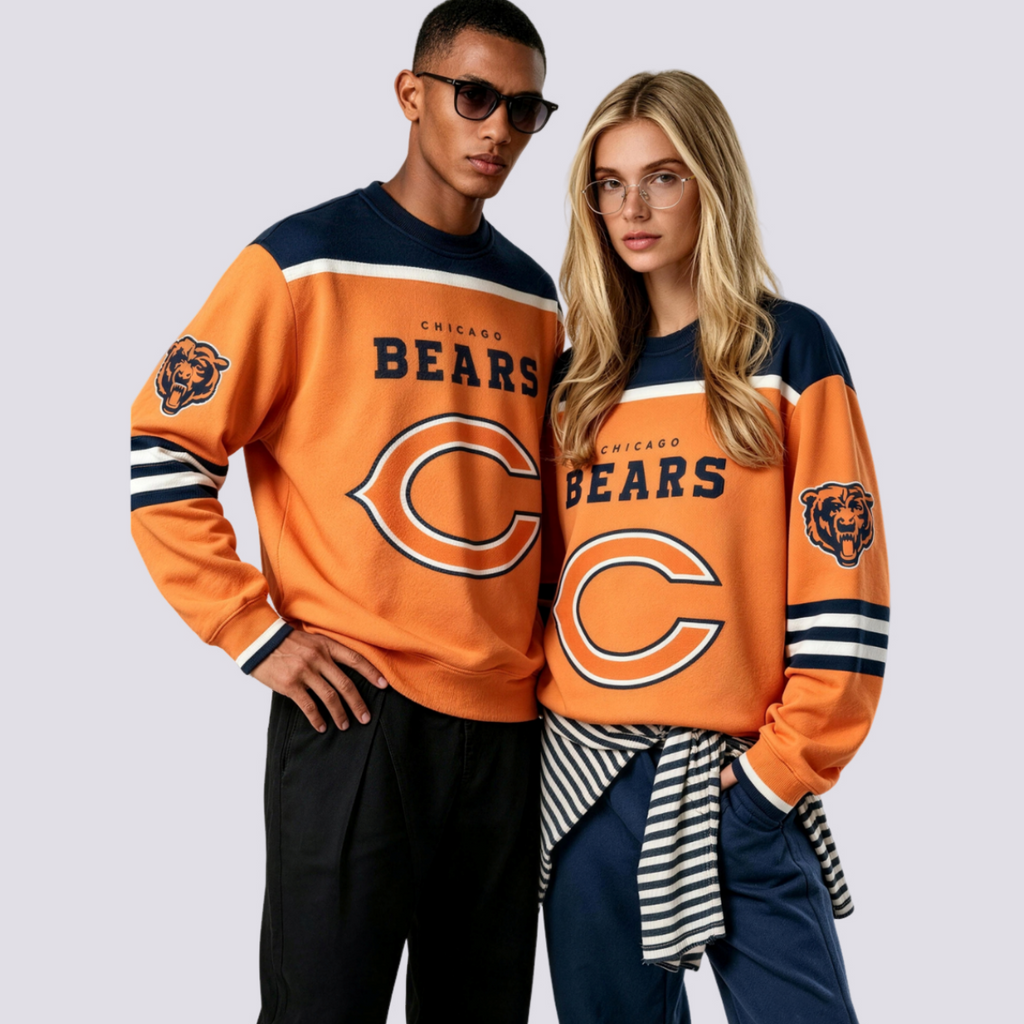 Chicago Bears Ripped Graphic Crewneck Sweatshirt