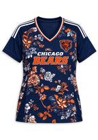 Women's Chicago Bears Floral V-Neck T Shirt