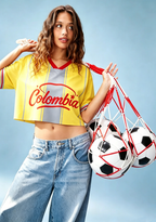 Casual Colombia Star Graphic Cropped Jersey Shirt