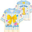 Personalized Grade And Name Gingham Stripes Pencil Bow Teacher Mesh Jersey