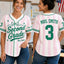 Personalized Grade And Name Stripe Bow Teacher Baseball Jersey