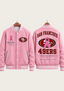 San Francisco 49ers Breast Cancer Awareness Pink Ribbon Varsity Jacket