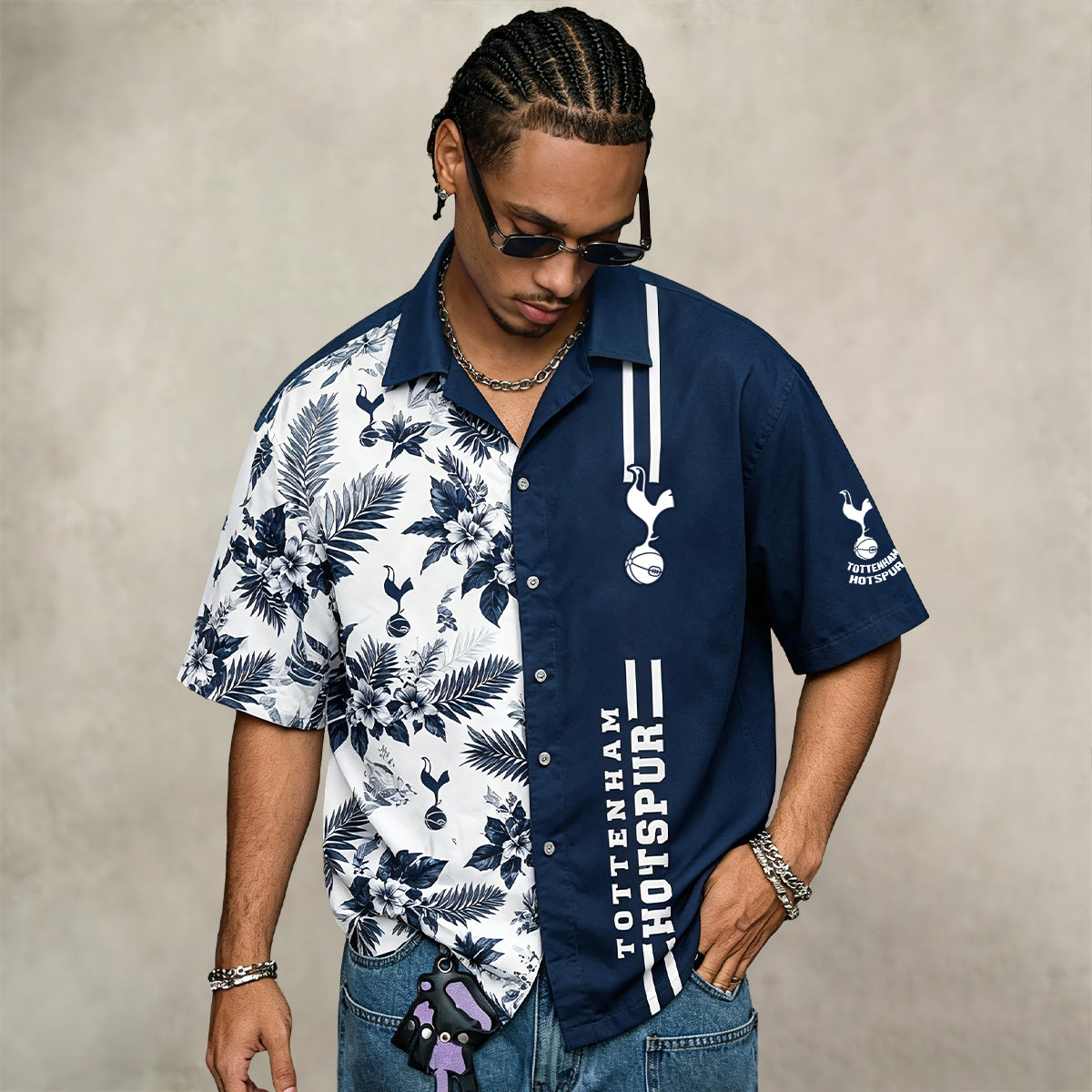 Tottenham Hotspur FC Half‑Split Hawaiian Shirt For Fan