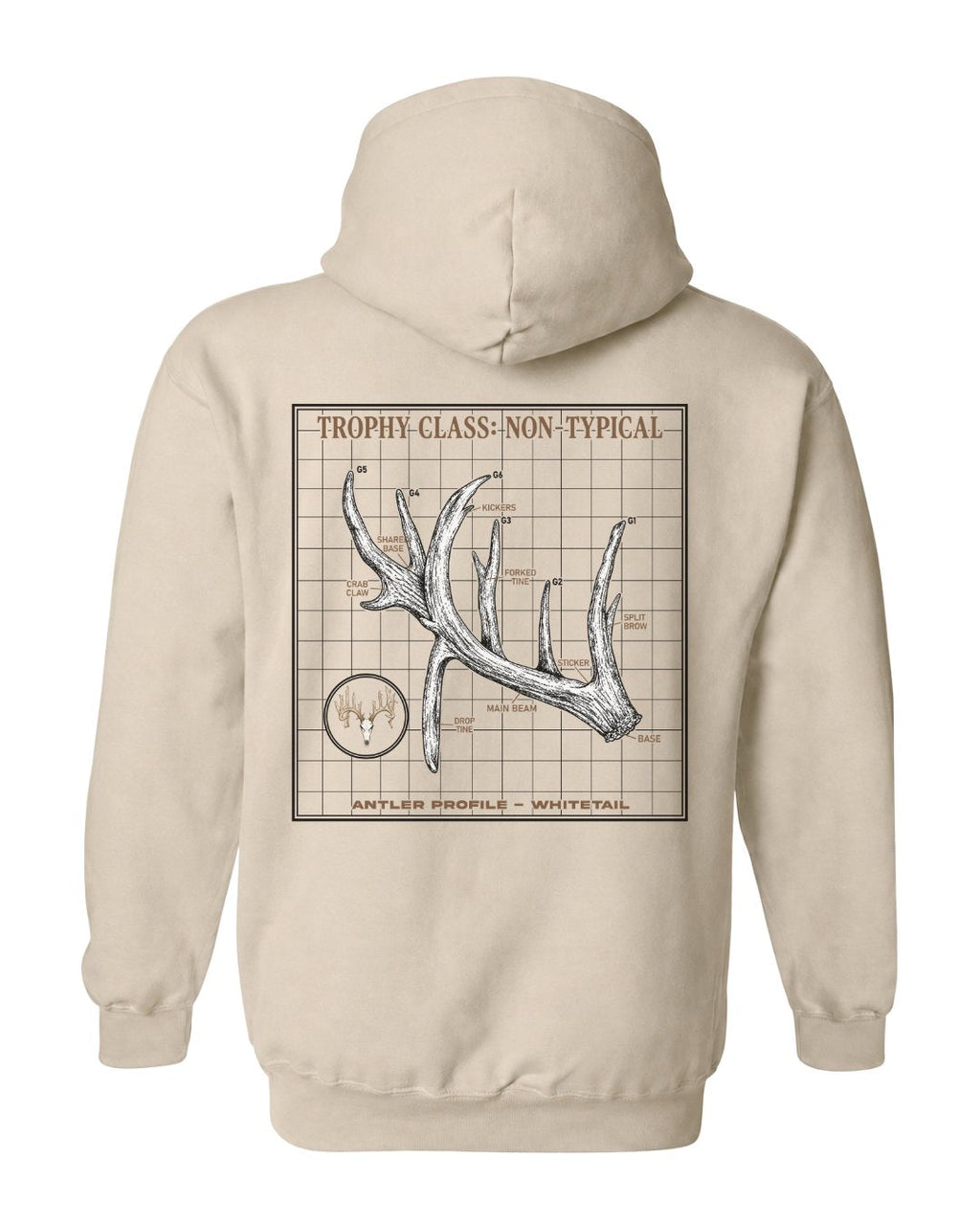 Non-Typical Antler Deer Profile Hoodie