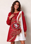 Women's San Francisco 49ers Floral Long Sleeve Game Day Mini Dress
