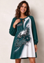 Women's Philadelphia Eagles Floral Long Sleeve Game Day Mini Dress