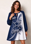 Women's Dallas Cowboys Floral Long Sleeve Game Day Mini Dress