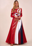 Women Kansas City Chiefs Floral Print Long Sleeve Maxi Dress