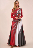 Women Tampa Bay Buccaneers Floral Print Long Sleeve Maxi Dress