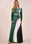 Women New York Jets Print Long Sleeve Maxi Dress