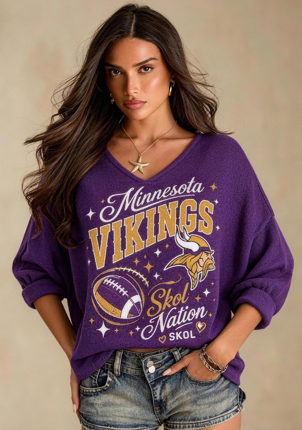 Women Minnesota Vikings Long Sleeve Game Day Shirt