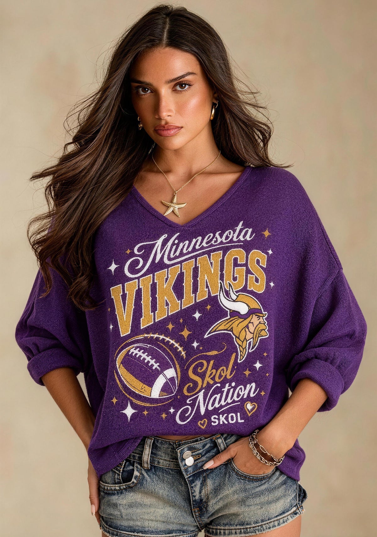 Women Minnesota Vikings Long Sleeve Game Day Shirt