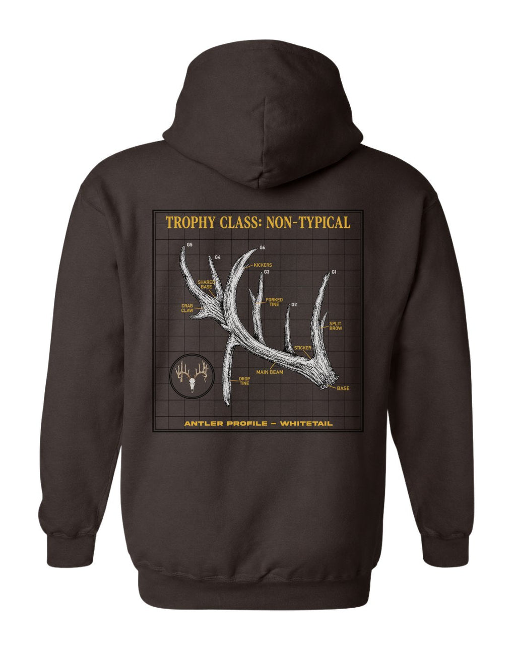 Non-Typical Antler Deer Profile Hoodie