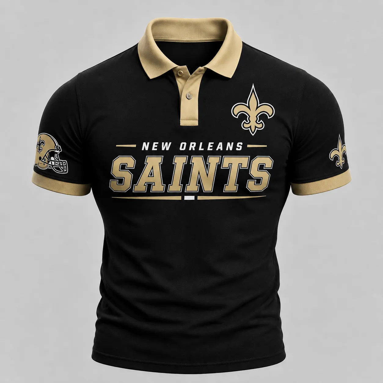 New Orleans Saints Men's Polo Shirt with Print