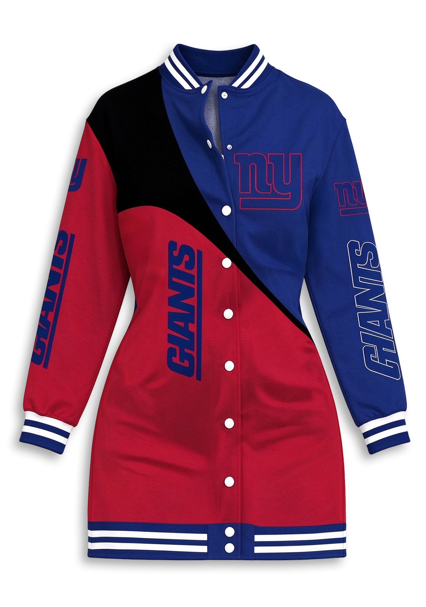 Women's New York Giants Color Block Button Down Jacket Dress Secondary image