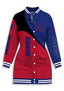 Women's New York Giants Color Block Button Down Jacket Dress