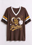 Women San Diego Padres Heart Baseball Graphic V-Neck T-Shirt