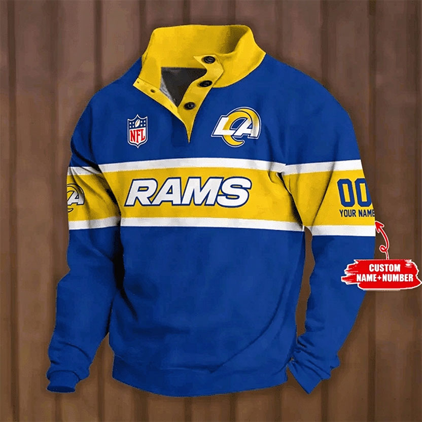 Men's Los Angeles Rams Button Mock Neck Sweatshirt Main image