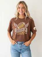 Women's Football Lover Gridiron Champ Winged Ball Printed T-Shirt