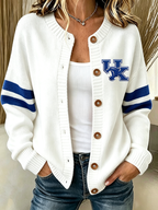 Women'S Casual Football Plant Knitted Cardigan Top