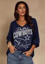 Women Dallas Cowboys Long Sleeve Game Day Shirt