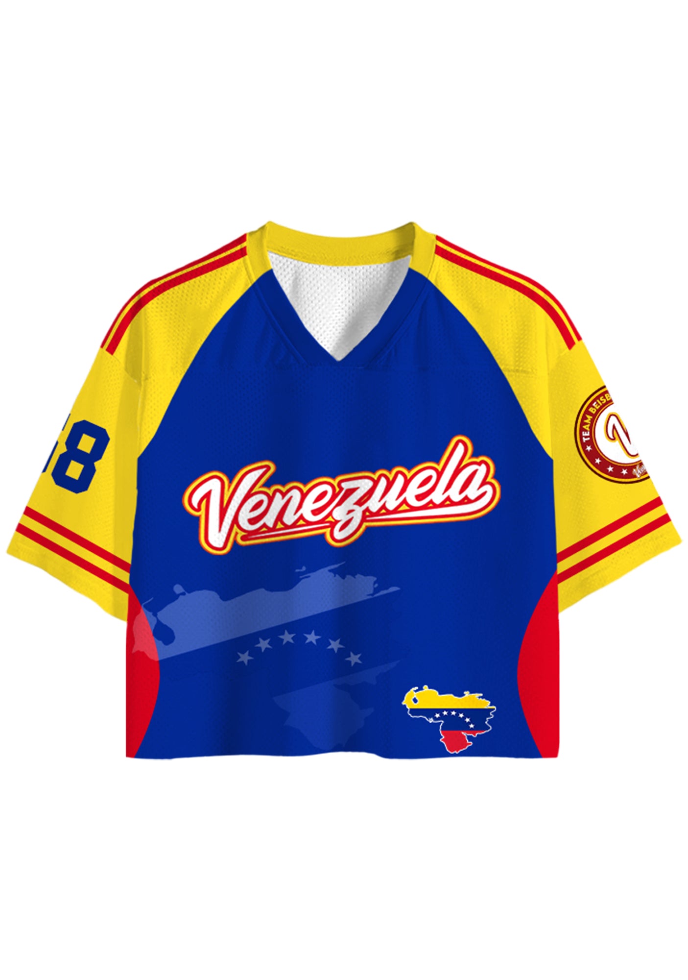 Venezuela National Flag Map Graphic Cropped Jersey Shirt Main image