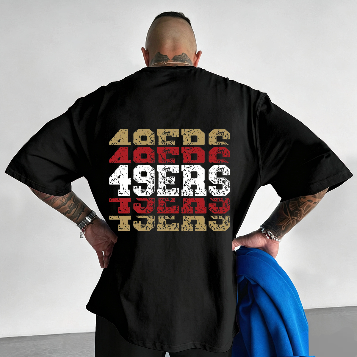 49ers Distressed Stack Letter Printed T-Shirt