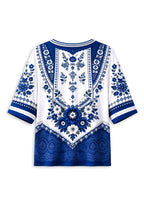 Women’s Indianapolis Colts Boho Floral V-Neck 3/4 Sleeve Shirt