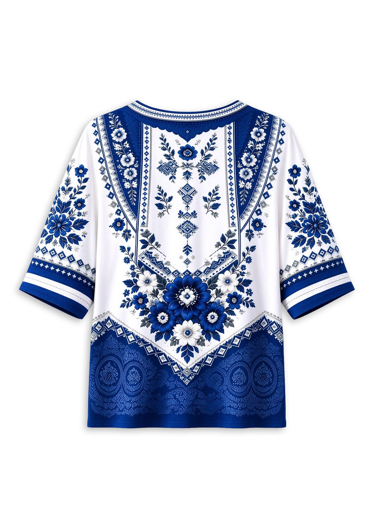 Women’s Indianapolis Colts Boho Floral V-Neck 3/4 Sleeve Shirt