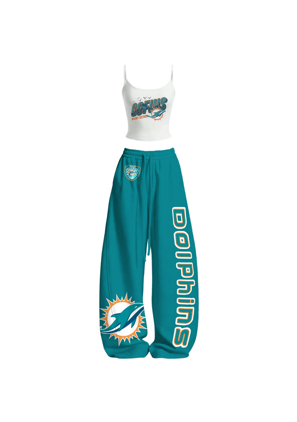Miami Dolphins Dolphin Sun Tops & Elasticated Trousers Two-Piece Set