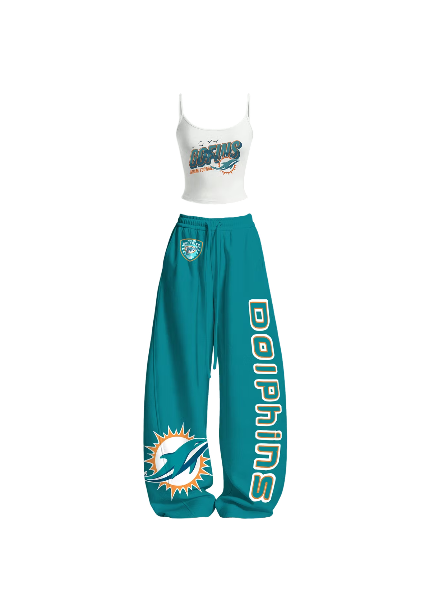 Miami Dolphins Dolphin Sun Tops & Elasticated Trousers Two-Piece Set