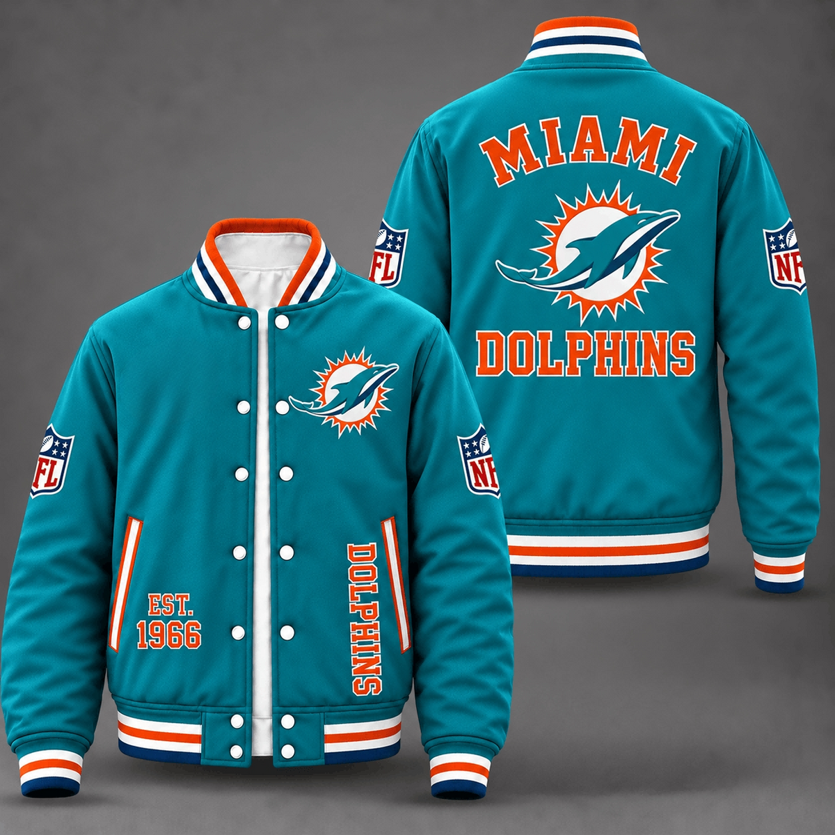 Miami Dolphins Teal Varsity Jacket