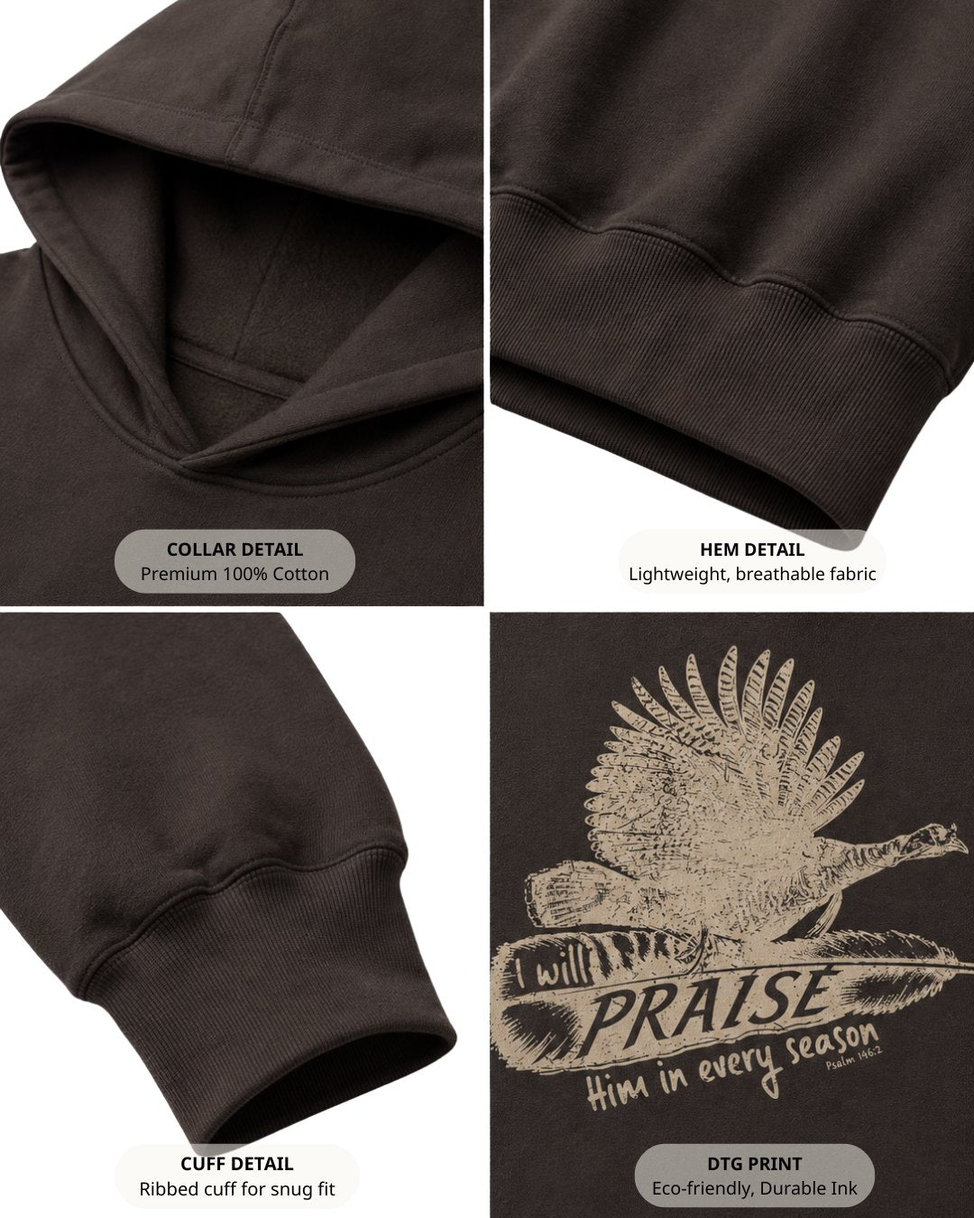 Faith And Turkey Feather Hoodie Secondary image
