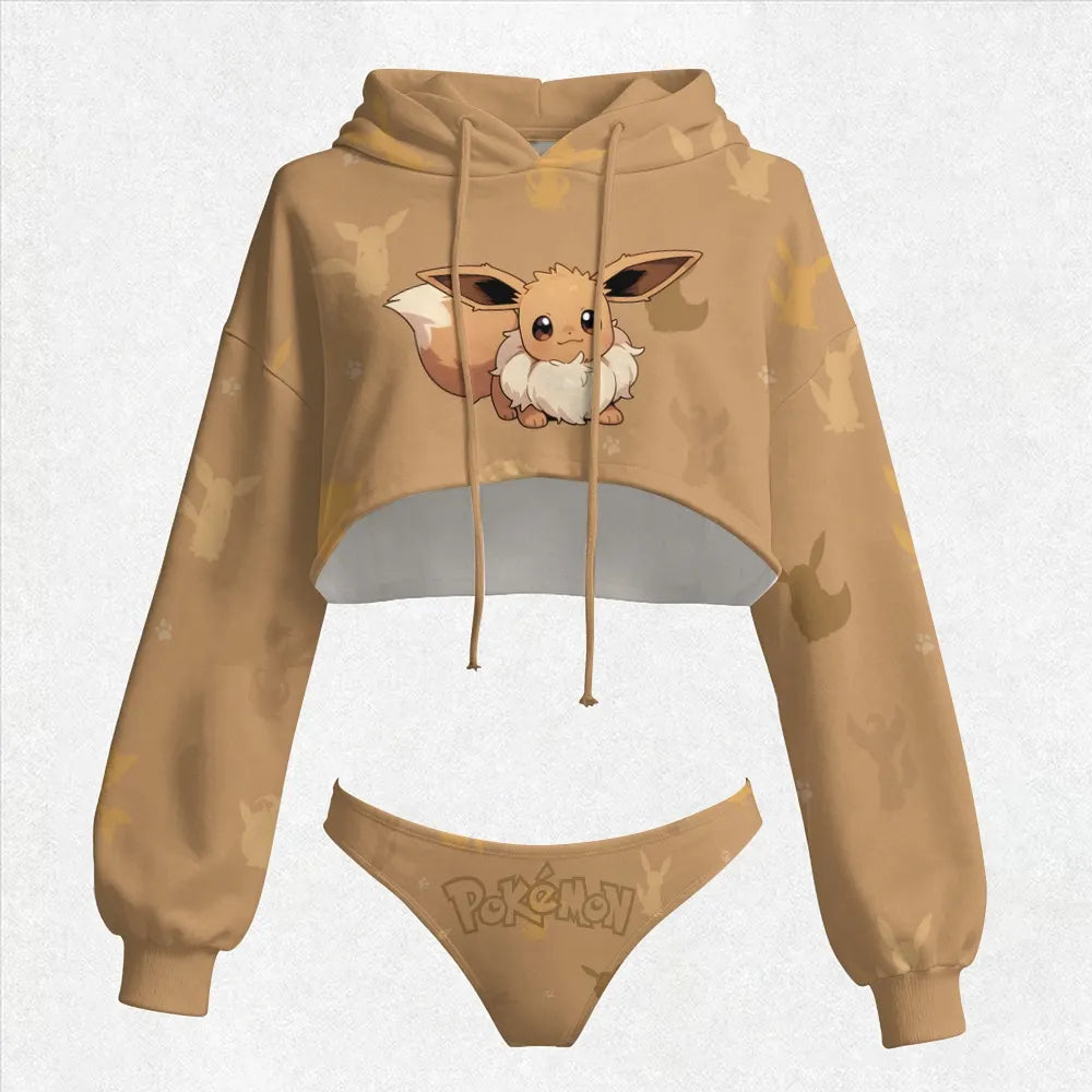 Pokémon Women's Cropped Hoodie & Thong Sets