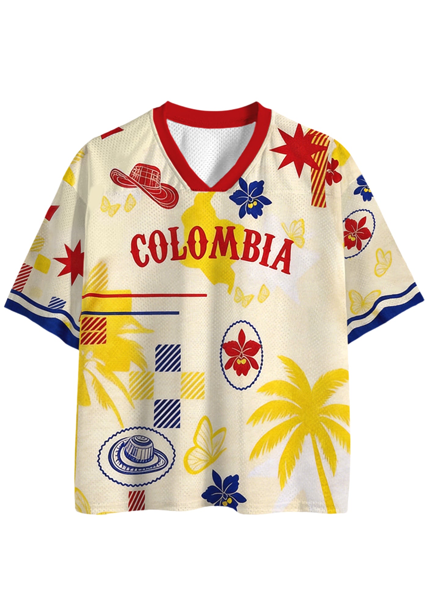 Retro Colombia Tropical Mesh Jersey Shirts Secondary image